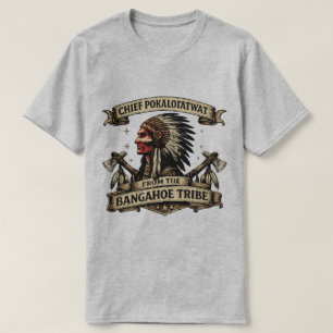 Camiseta Ilustração Vintage de Chefe Tribal