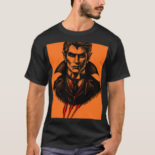 Camiseta Ilustração Vintage do Conde Drácula Vampiro