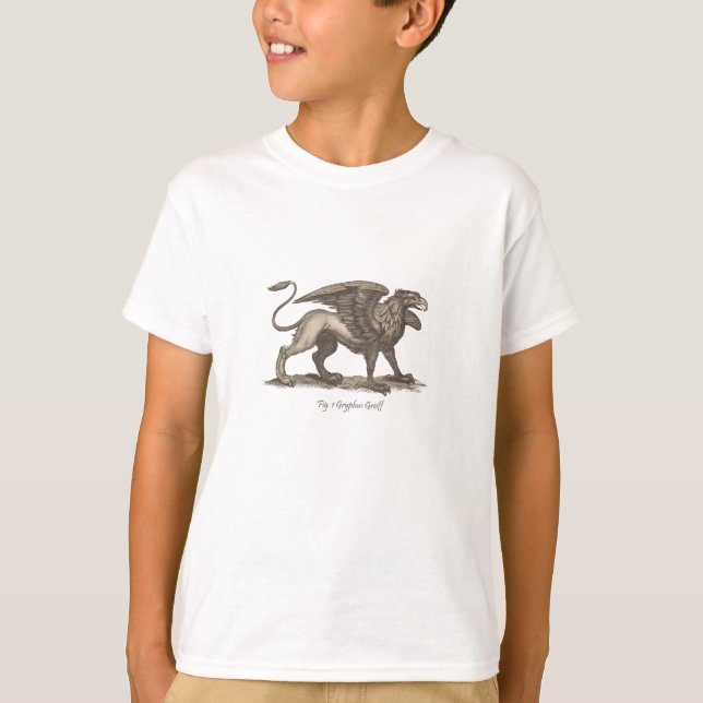 Camiseta Ilustração Vintage griffin (gryphus greiff). (Frente)