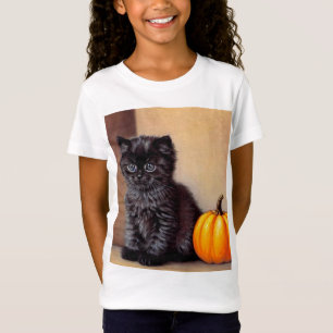 Camiseta Ilustração Vintage Halloween Black Kitten