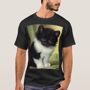 Camiseta Ilustração Vintage Tuxedo Kitten