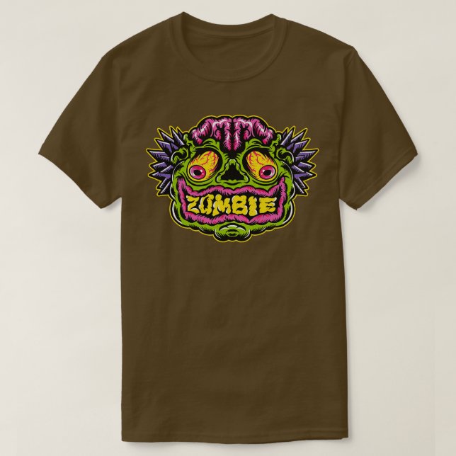 Camiseta Ilustração Zombie assustadora (Frente do Design)