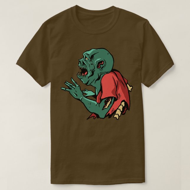 Camiseta Ilustração Zombie assustadora 1 (Frente do Design)