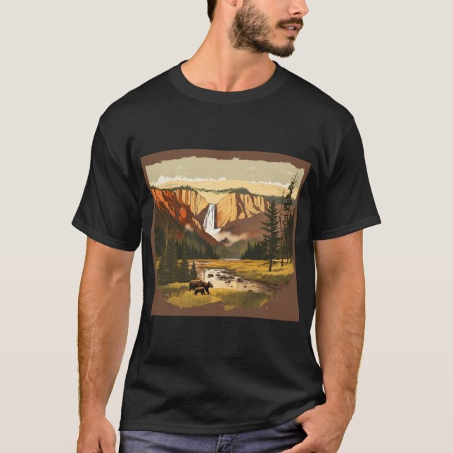 Camiseta Ilustrações artísticas dos Parques Nacionais da Am (Frente)