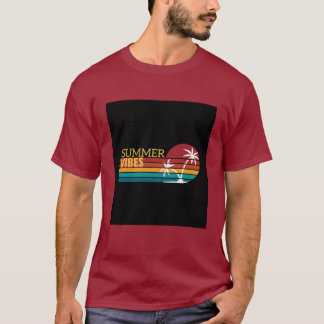 Camiseta Ilustrada com Vibrações Coloridas de Verã