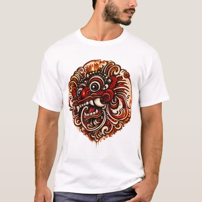 Camiseta Ilustrada do Barong Balinês (Frente)