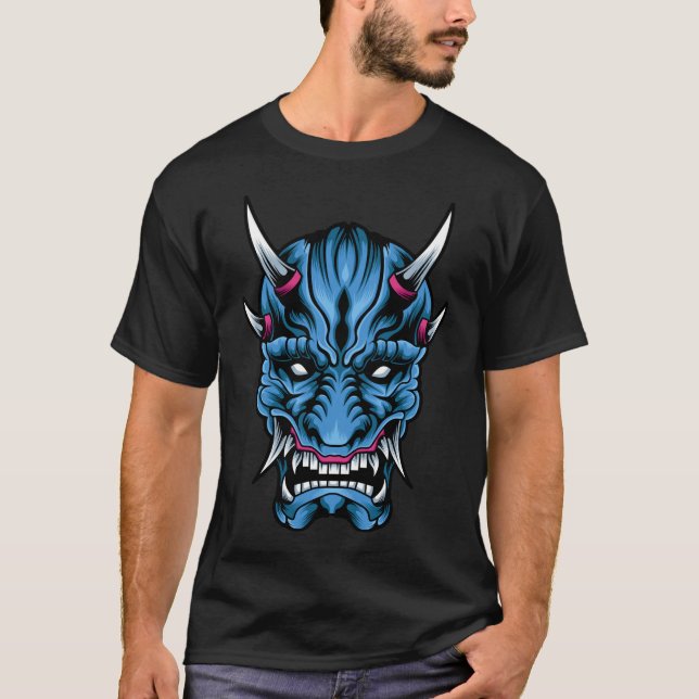 Camiseta Ilustrada do Demônio Azul Oni (Frente)
