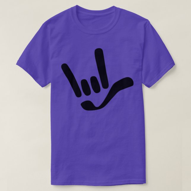 Camiseta ILY I Love You ASL American Sign Language Design (Frente do Design)
