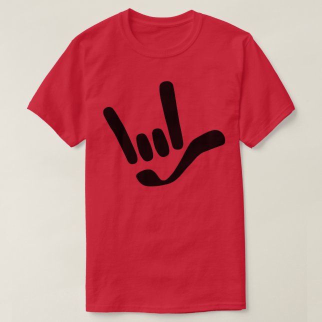 Camiseta ILY I Love You ASL American Sign Language Design (Frente do Design)