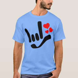 Camiseta ILY I Love You With Red Heart ASL American Sign La