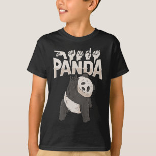 Camiseta ILY Panda ASL Gesto de Mão surdo surdo perda de au