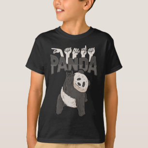 Camiseta ILY Panda ASL Gesto de Mão surdo surdo perda de au