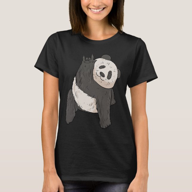 Camiseta ILY Panda ASL Gesto de Mão surdo surdo perda de au (Frente)