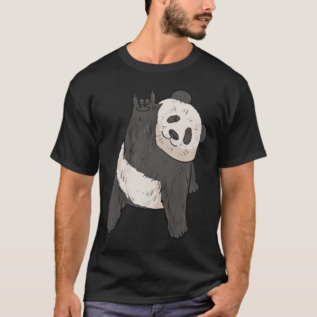 Camiseta ILY Panda ASL Gesto de Mão surdo surdo perda de au (Frente)