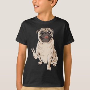 Camiseta ILY PUG DOG ASL Gesto manual surdo ouvindo perda A