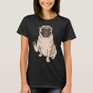 Camiseta ILY PUG DOG ASL Gesto manual surdo ouvindo perda A