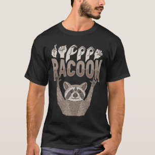 Camiseta ILY Racoon ASL Gesto de Mão Surda Perda de Audiênc