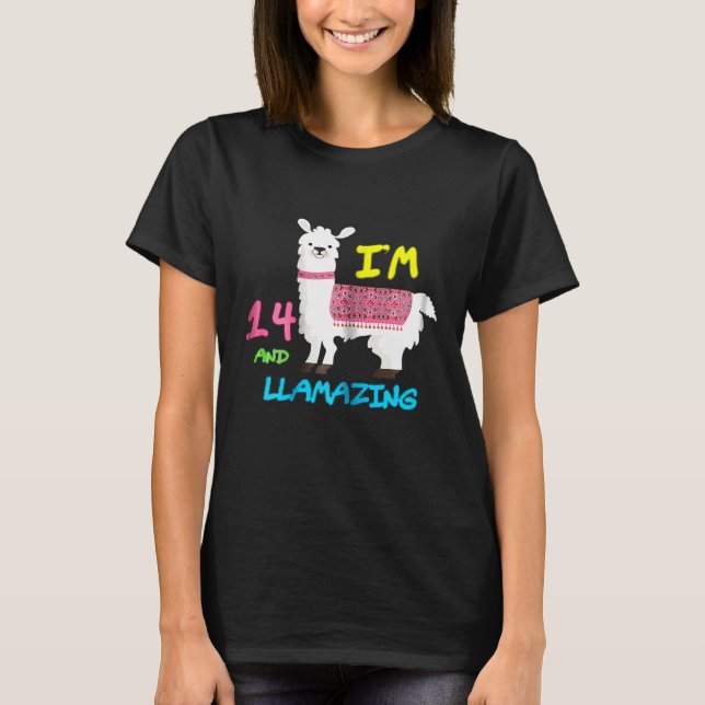 Camiseta Im 14 e Llamasting Lhamthday Idea (Frente)