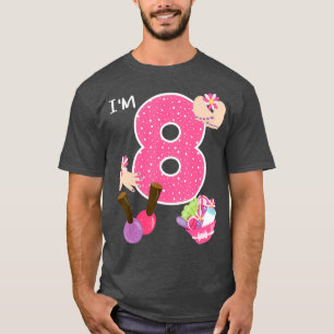 Camiseta Im 8 Festa Spa Birthday Rapariga Nail Polonês Mak