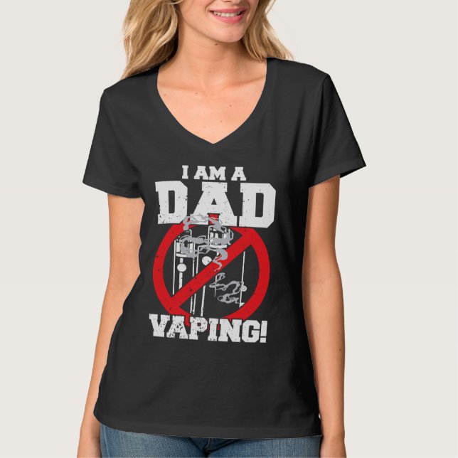Camiseta I'm A Dad Against Vaping Strict Parent Anti Smokin (Frente)