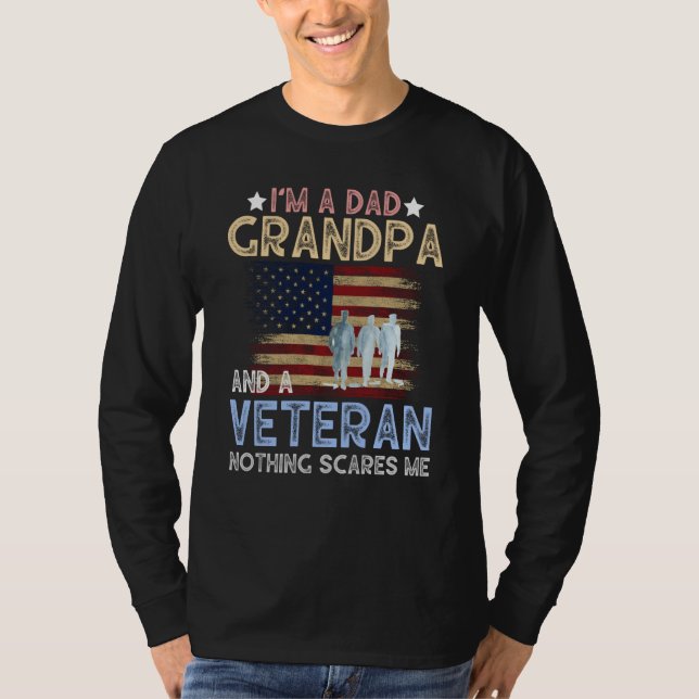 Camiseta I'm A Dad Grandpa And Veteran Retro For Papa Grand (Frente)
