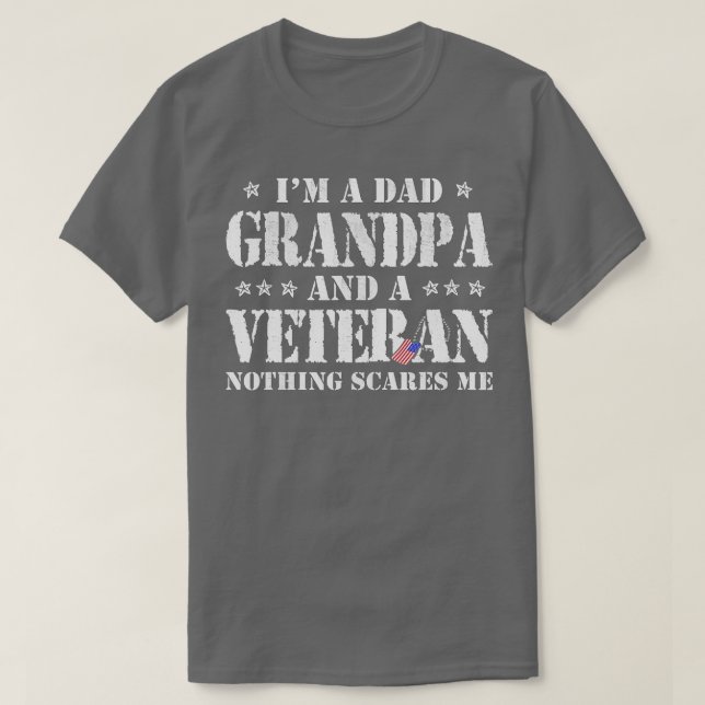 Camiseta I'm A Dad Grandpa Veteran Father's Day Men  (Frente do Design)