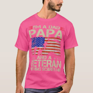 Camiseta I'm A Dad Papa And Veteran Father's Day Funny Retr
