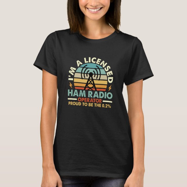 Camiseta I'm A Licensed Ham Radio Retro Amateur Operator Ha (Frente)