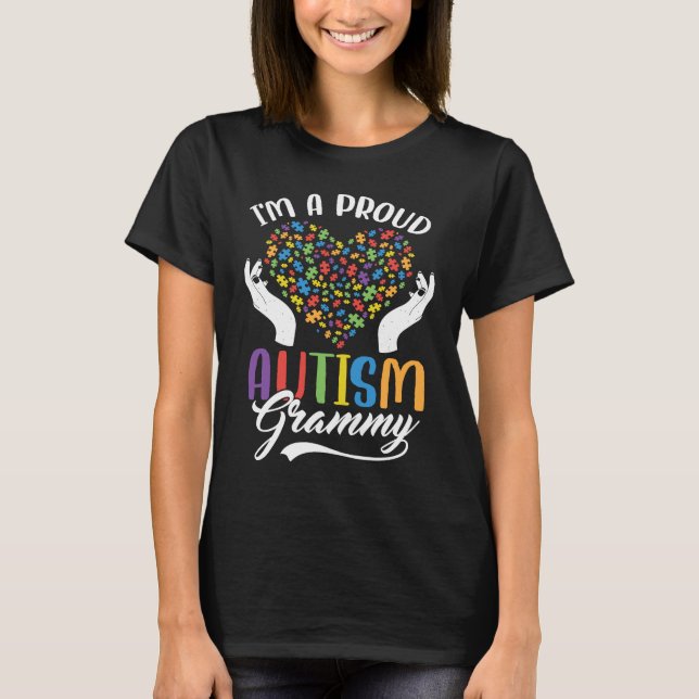 Camiseta I'm A Proud Autism Grammy Autism Puzzle Heart Awar (Frente)