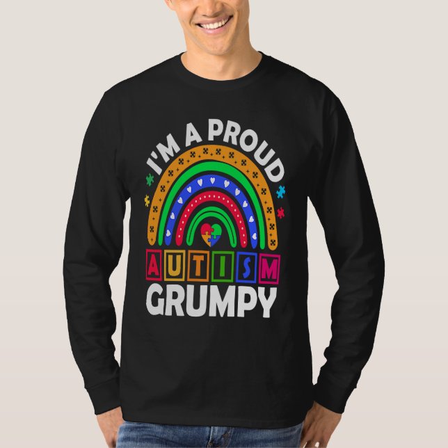 Camiseta I'm a Proud Autism Grumpy  Rainbow Autism Awarenes (Frente)