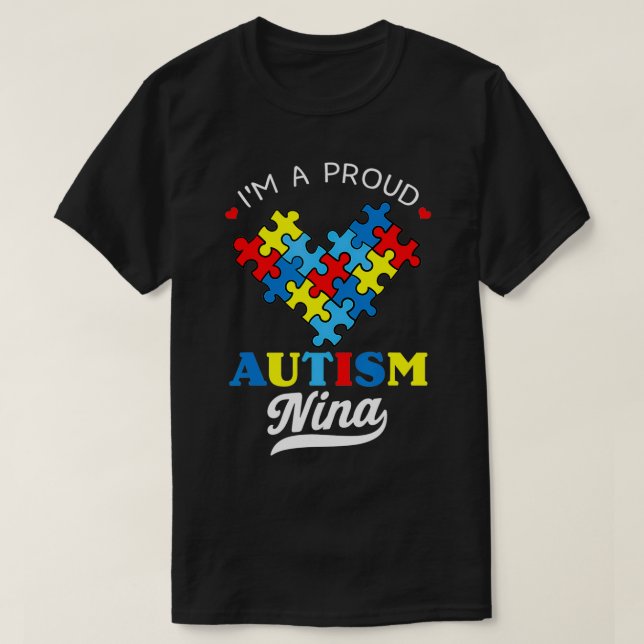 Camiseta I'm A Proud Autism Nina Autism Awareness Autistic  (Frente do Design)