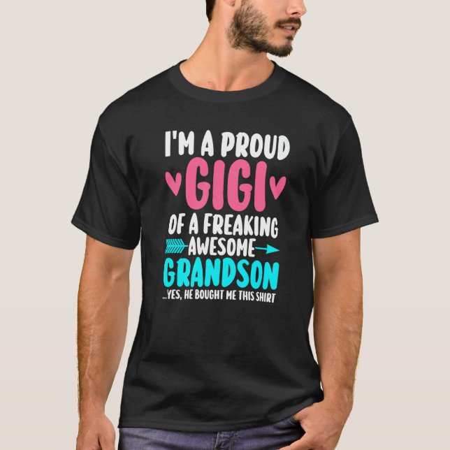 Camiseta I'm a proud gigi of a awesome grandson grandma (Frente)