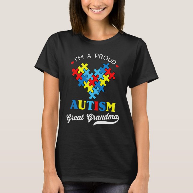 Camiseta I'm A Proud Great Grandma Autism Awareness Autisti (Frente)