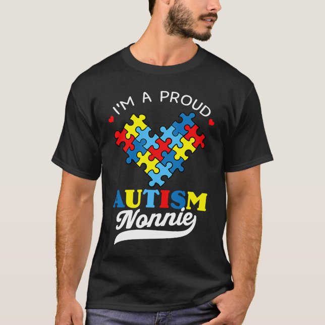 Camiseta I'm A Proud Nonnie Autism Awareness Heart Autistic (Frente)