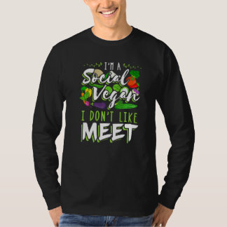 Camiseta I'm A Social Vegan I Don't Like Meet Introvert