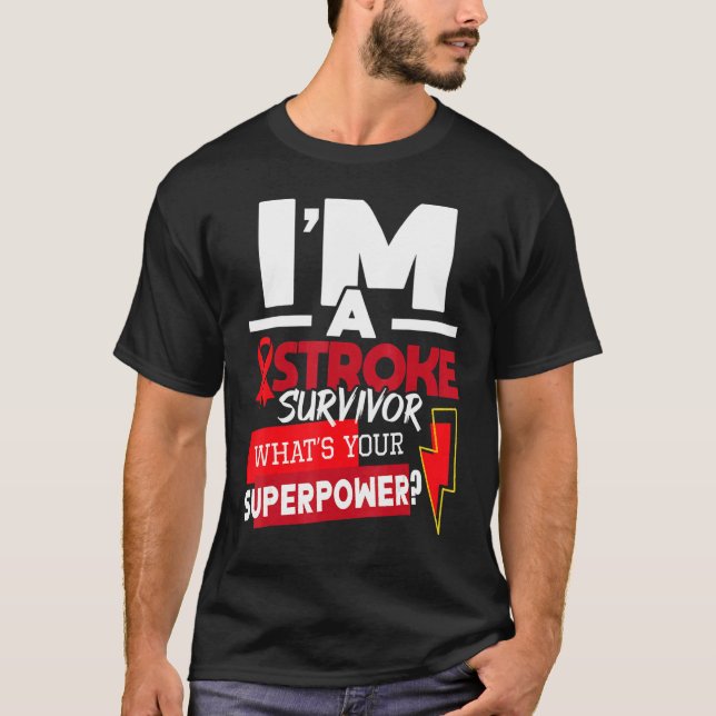 Camiseta I'm A Stroke Survivor  Stroke Awareness Red Ribbon (Frente)