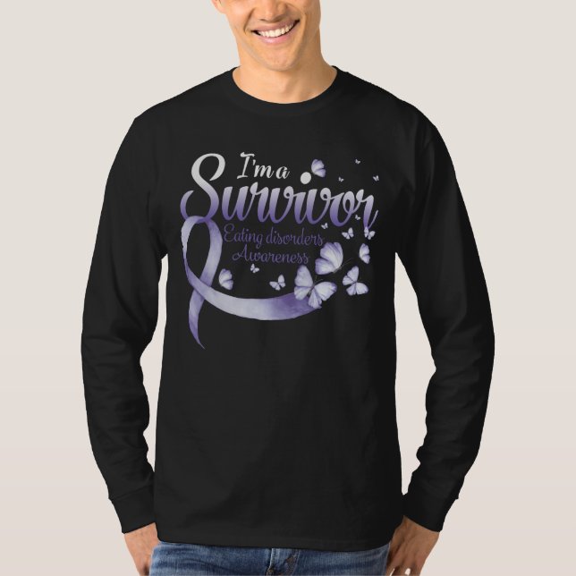 Camiseta I'm A Survivor Eating Disorders Awareness Butterfl (Frente)