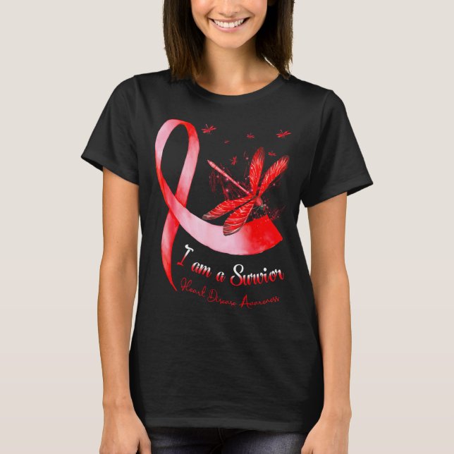 Camiseta I'm A Survivor Heart Disease Awareness Month Red R (Frente)