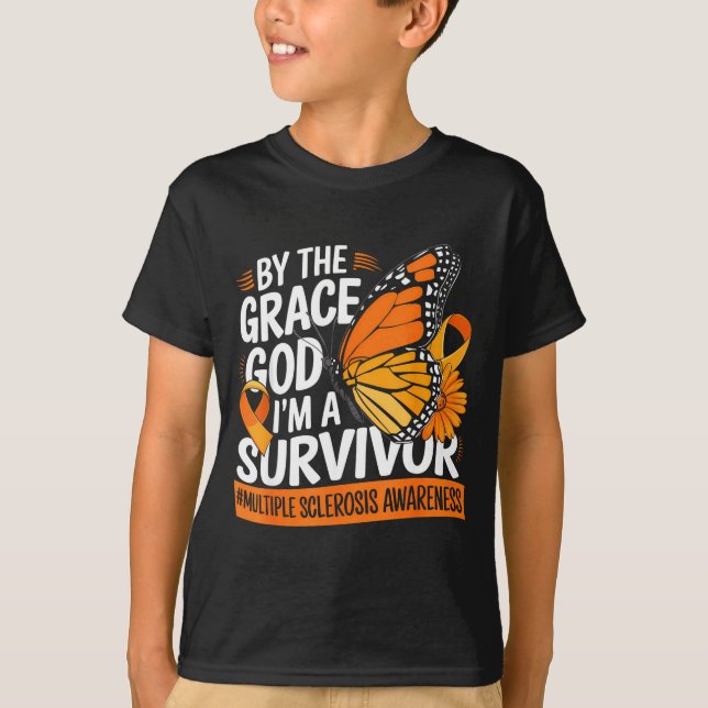 Camiseta Im A Survivor Orange Ribbon Multiple Sclerosis Awa (Frente)