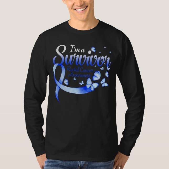 Camiseta I'm A Survivor Rectal Cancer Awareness Butterfly R (Frente)