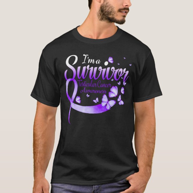 Camiseta I'm A Survivor Testicular Cancer Awareness Butterf (Frente)