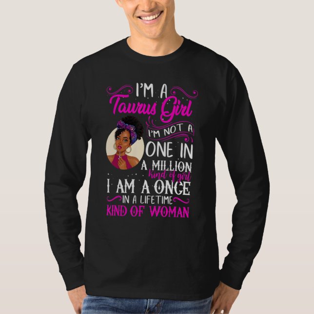 Camiseta I'm A Taurus Girl Black Women April May Bday_1 (Frente)