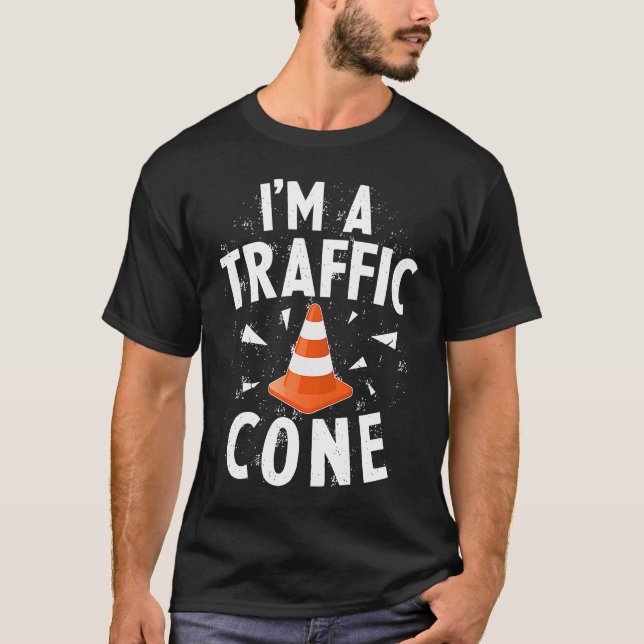 Camiseta I'm A Traffic Cone Lazy Easy Simple Halloween Cost (Frente)
