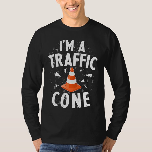 Camiseta I'm A Traffic Cone Lazy Easy Simple Halloween Cost (Frente)
