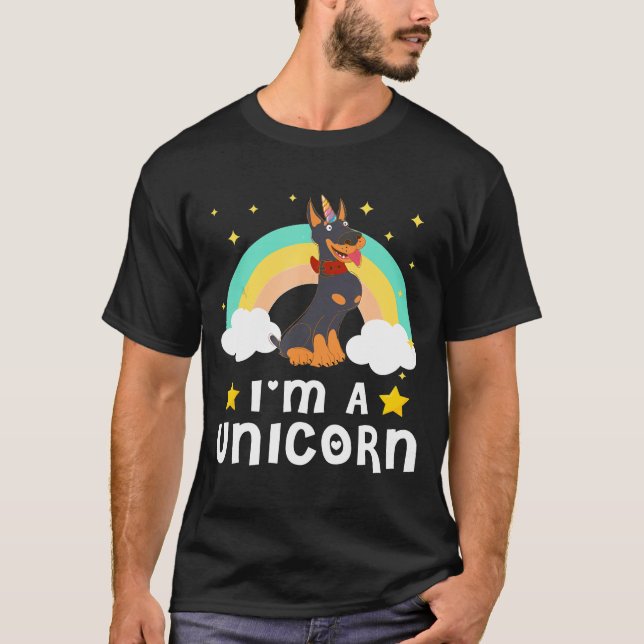 Camiseta Im A Unicorn  Doberman Dog (Frente)