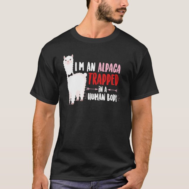 Camiseta I'm An Alpaca Trapped in a Human Body   Alpaca   (Frente)