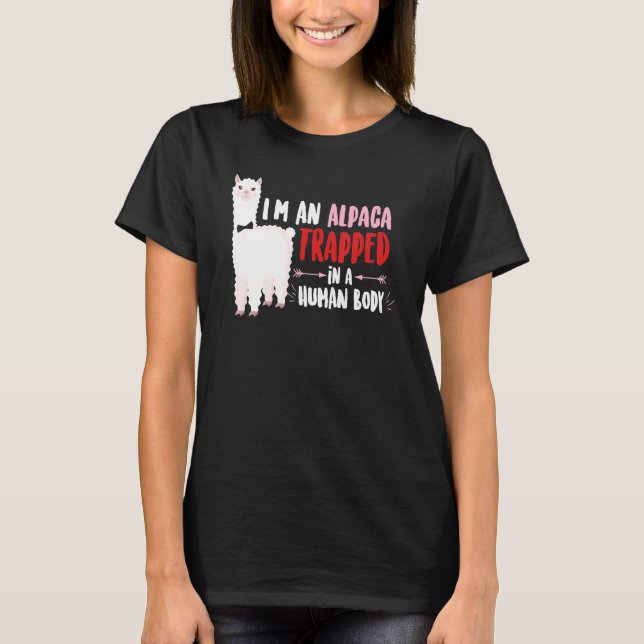 Camiseta I'm An Alpaca Trapped in a Human Body   Alpaca   (Frente)