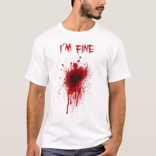 Camiseta Im Bela Lesão Splatter ferido Falso Halloween San
