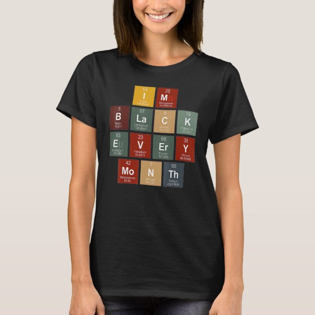 Camiseta I'm Black History Month Science Periodic Table of  (Frente)