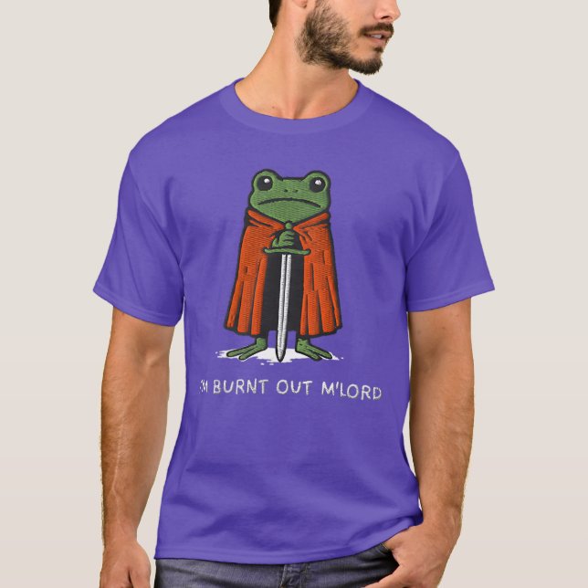 Camiseta Im Burnt Out MLord Funny Knight Frog Meme Boys Men (Frente)